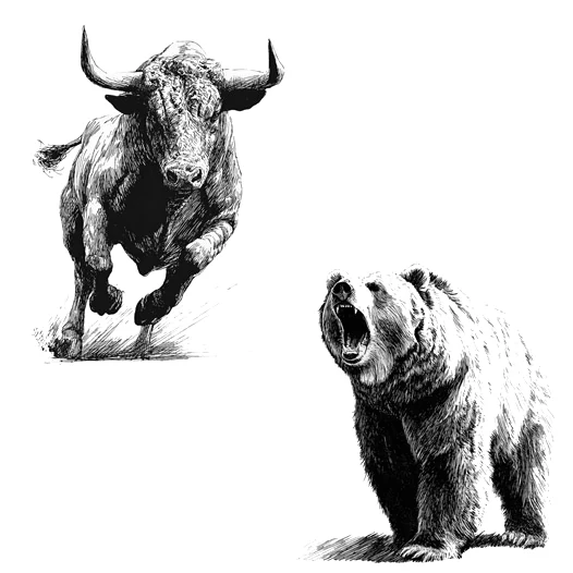Engraving illustrating today's mixed mood